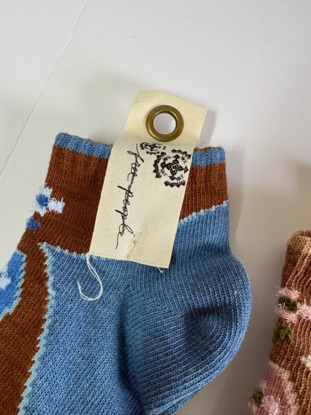 Set of 2 NWT Free People Super Short Raggedy Ankle Socks